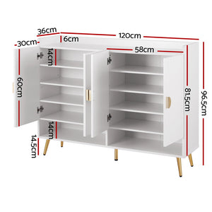 Shoe Rack Cabinet | 5 Tiers | 30 Pairs | White