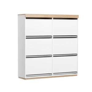 Shoe Rack Cabinet | 3-Tier | Holds 45 Pairs | White
