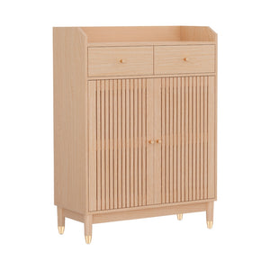 Shoe Rack Cabinet | 4-Tier | 16 Pairs | Pine