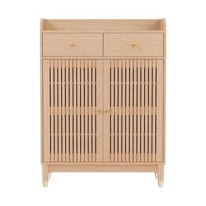 Shoe Rack Cabinet | 4-Tier | 16 Pairs | Pine