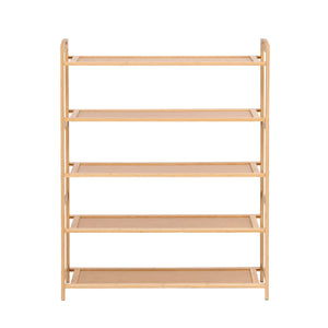 5 Tier Shoe Rack | Bamboo Storage Organiser