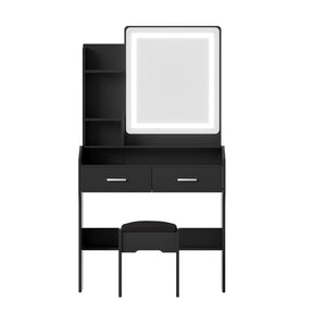 Vanity Table Set | LED Lights | Stool Included | Black
