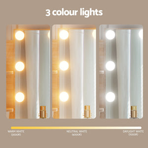 Dressing Table Set | Stool Included | 10 LED Bulbs | Wood