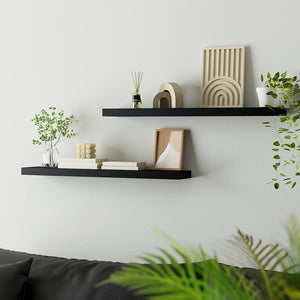 Floating Wall Shelves Set 2pc | 90cm | Black