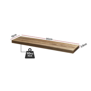 Floating Wall Shelves Set 2pc | 90cm | Wood Finish
