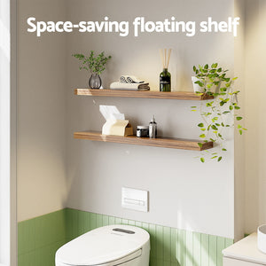 Floating Wall Shelves Set 2pc | 90cm | Wood Finish