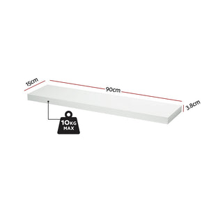 Floating Wall Shelves Set 2pc | 90cm | White