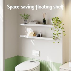Floating Wall Shelves Set 2pc | 90cm | White