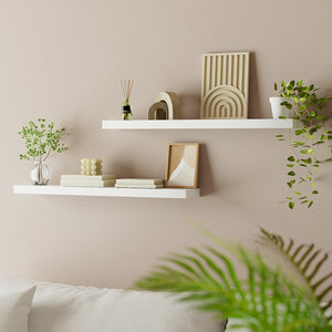 Floating Wall Shelves Set 2pc | 90cm | White