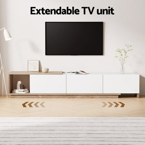 Artiss | TV Cabinet | Entertainment Unit | Extendable Design | White Oak Finish