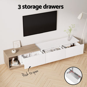 Artiss | TV Cabinet | Entertainment Unit | Extendable Design | White Oak Finish