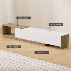 Artiss | TV Cabinet | Entertainment Unit | Extendable Design | White Oak Finish