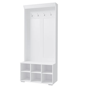 Shoe Rack Cabinet | Hall Tree | Coat Rack | 180CM | White