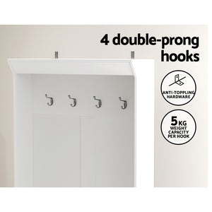 Shoe Rack Cabinet | Hall Tree | Coat Rack | 180CM | White