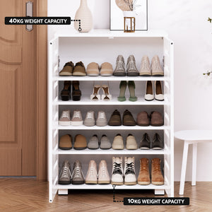 Artiss Shoe Cabinet 20 Pairs 5-tier White Alster