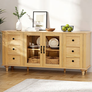 Sideboard Storage Cabinet | 150cm | Faux Drawer Detail | Pine