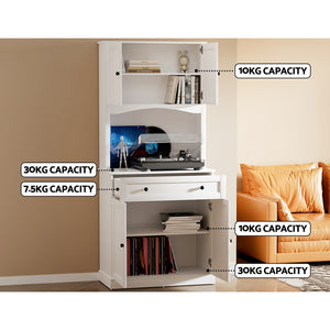 Buffet Sideboard Cabinet | Cupboard Pantry Storage | Shelves Hutch | White
