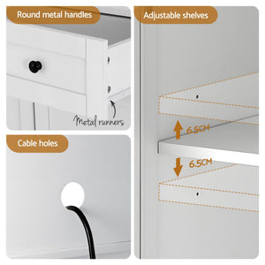 Buffet Hutch Pantry Cabinets | 2 Pack | Kitchen Storage | White