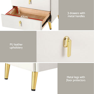 Bedside Table | Wireless Charging | ALMA | White