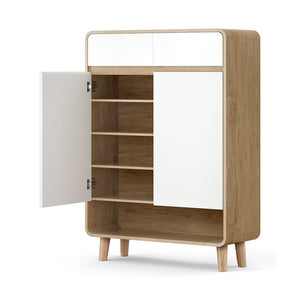Shoe Cabinet | Holds Up To 20 Pairs | Storage Cupboard | Pine & White
