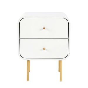 Artiss Bedside Table 2 Drawers Side End Table Nightstand White