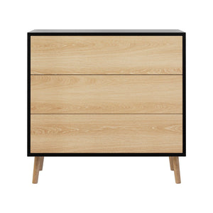 Chest of Drawers | 3 Drawer Dresser | Black & Pine