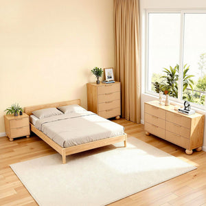 Tallboy Chest of Drawers | 4 Drawer Dresser | Pine Finish