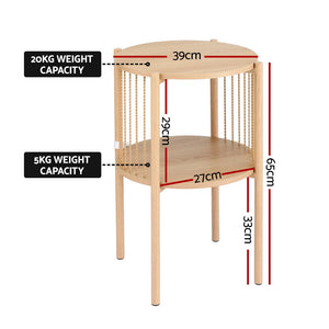 Artiss Coffee Table | 2-Tier | Round | Wood