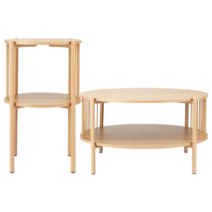 Coffee Table | 2-Tier Round Wooden Living Room Table