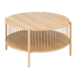 Artiss Coffee Table | 2-Tier | Round | Wood