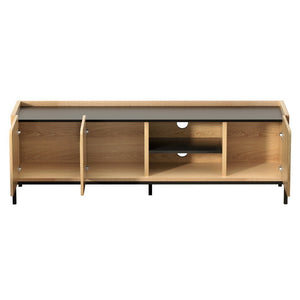 TV Unit 160cm | Entertainment Cabinet with Storage Shelves | Pine Wood