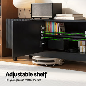 Entertainment Unit | TV Stand Cabinet | 180cm | Black Finish