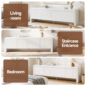 TV Entertainment Unit | 180cm Storage Cabinet | White