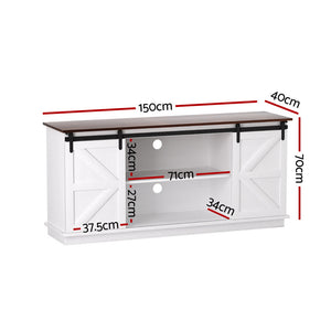 Buffet Sideboard Cabinet | Sliding Doors | Kitchen Storage | White