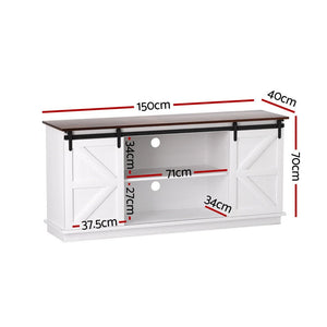 Buffet Sideboard Cabinet | Sliding Doors | Kitchen Storage | White