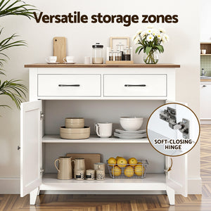 Hallway Sideboard Cabinet | Storage Cupboard | 2 Drawers | White