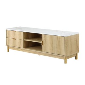 TV Unit 150cm | Entertainment Cabinet with Drawer & Shelf | Pine Wood