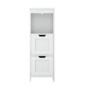 Bathroom Storage Cabinet | 89CM Floor Cupboard | Toilet Drawer Bedroom Organizer | White