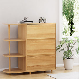 Chest of Drawers | 3-Drawer Storage Cabinet | 3 Shelves | Pine Wood Finish