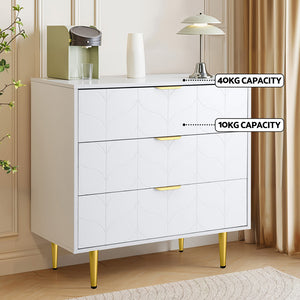 Artiss Chest of Drawers | 3 Drawer Lowboy Cabinet | White