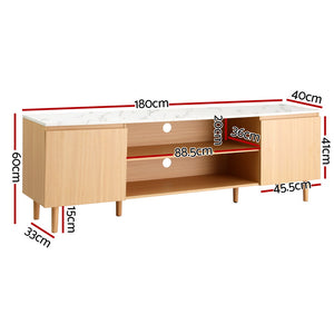 TV Cabinet | Entertainment Unit Stand | 180CM Pine | White Finish