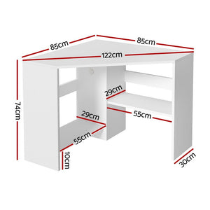 Corner Computer Desk | L-Shape | Shelves + CPU Stand | Workstation