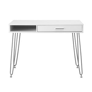 Computer Desk | 100cm | Drawer Cabinet Workstation | White