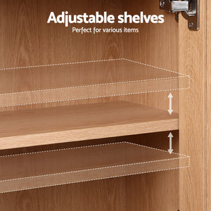 Buffet Sideboard Hutch | Rattan Detail + Hooks | Kitchen Cupboard | Pine