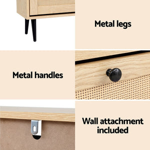 Shoe Rack Cabinet | 3 Flip-Out Drawers | Pine