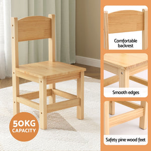 Kids Table & 2 Chairs Set | Pinewood Construction