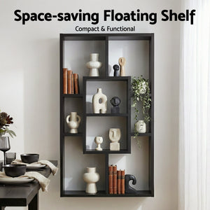 Floating Wall Bookshelf | Wall Mounted Storage | Black