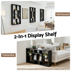 Floating Wall Bookshelf | Wall Mounted Storage | Black