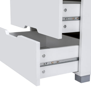 Smart Bedside Table | 3 Drawers | Wireless Charging Ports | LED Light | White | ADAD