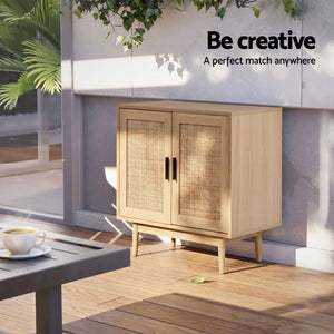 Rattan Buffet Sideboard Cabinets | 2 Pack | 2 Door Pantry Storage